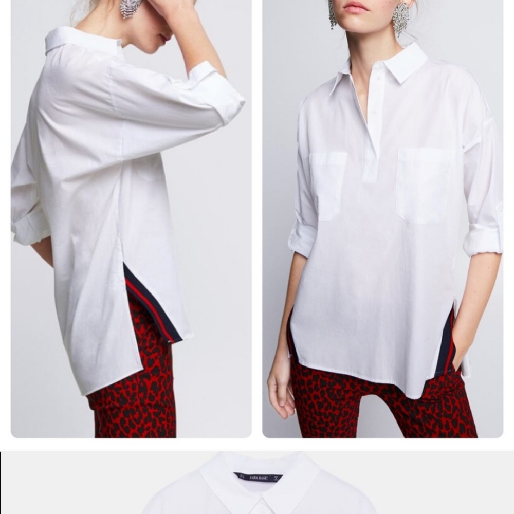 NWT: ZARA OVERSIZED BLOUSE WITH  RIBBON